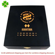 Ozgener Family Karatoba Toro Empty Wood Cigar Box 8" x 6.75" x 2.5"