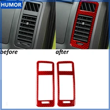 Red Carbon Fiber Dashboard Side Air Vent Outlet Cover Trim For Ford Escape 08-12