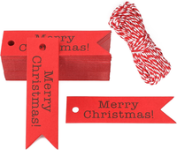 Klein Merry Christmas GeschenkanhäNger, Rot Weihnachten AnhäNger Geschenk,100 St