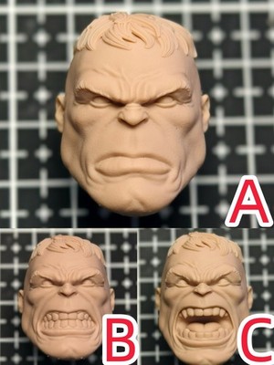 1/12 1/4 1/6 1/18 Unpainted Angry Hulk Head Carved Model Toys