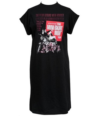 Minirock Mob T-Shirt Kleid Retro Biker Film Grafik Kultfilm