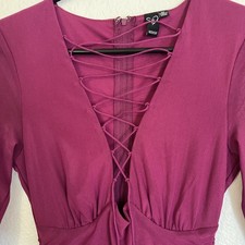 Adelyn Rae Fuchsia Long Sleeve Dress, Formal Dress, Size medium