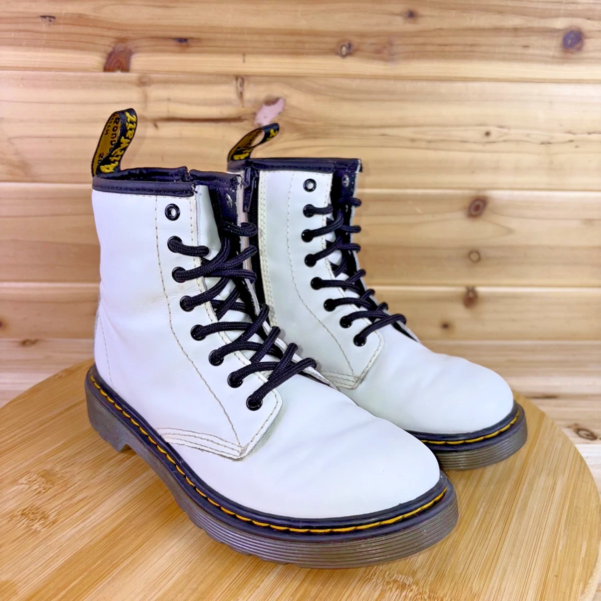 Dr. Martens Low (1-1.9 in) Heel Height White Boots for Women 