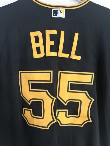 MLB Pittsburgh Pirates BELL 55Nike Black Jersey Stitched Size XL - Picture 8 of 8