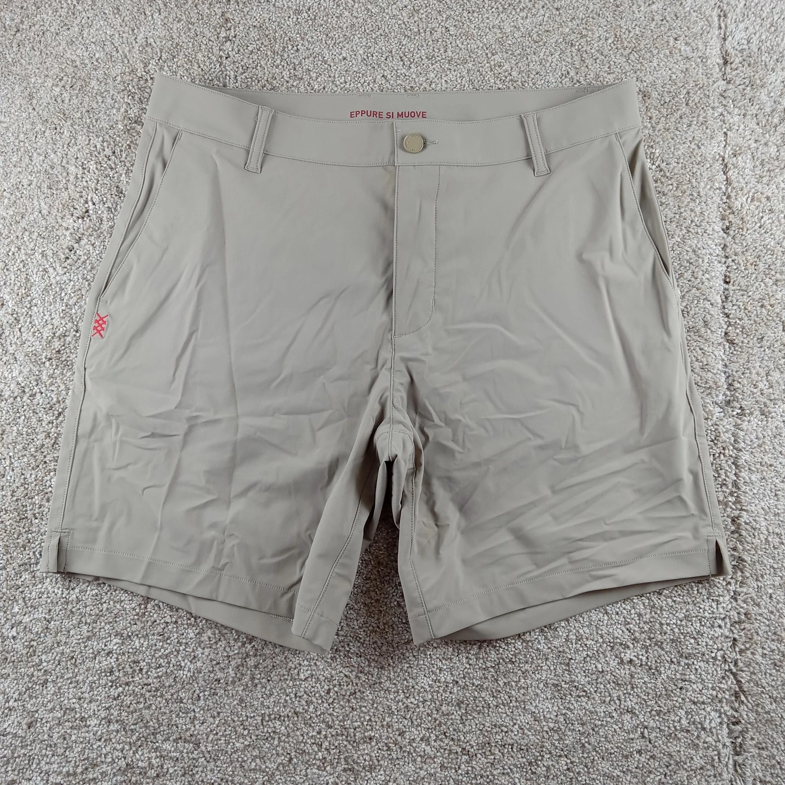 Rhone Shorts Mens 36 Beige Stretch Microfiber Chino Casual Travel Performance