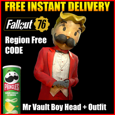#ad FALLOUT 76 x PRINGLES MR. VAULT BOY MASCOT HEAD amp; OUTFIT ALL PLATFORMS 🌎 CODE $2.99