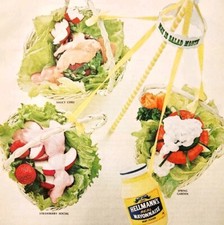 Ensalada de mayonesa real Hellmanns 1966 mes receta publicidad condimentos DWLL9
