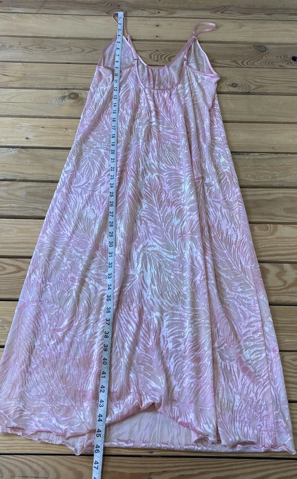 Camisón Vintage Mujer Correa Espagueti Floral Terciopelo Talla S Rosa C12 Foto 3 de 4