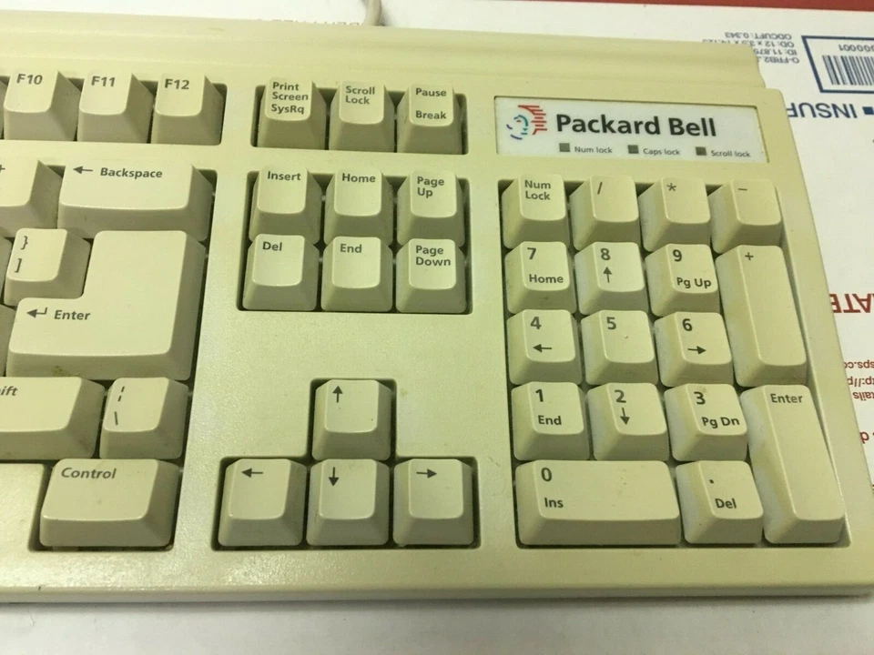 Packard Bell Keyboard Model 5130 Vintage Mechanical 90's PS/2 Connector - Image 4 of 4