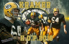 Green Bay Packers Lithograph print of Jerry Kramer 17 x 11