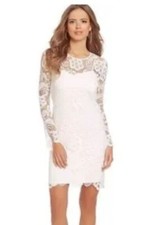 New Gianni Bini Daphne Long Sleeve White Lace Dress Size 2 MSRP: 129.00