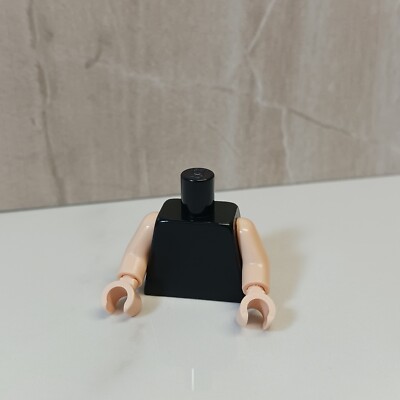 New LEGO Sleeveless Black Shirt Tank Top Flesh Nougat Arms Matching Hands Set