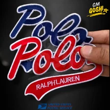 Polo Ralph 5" Size Embroidered Patches sew/Iron on Red& Blue Polo Logo Patches