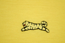 Vintage Le TIGRE Shirt Size S/M 80s Yellow polo Pale Yellow Tiger Made USA