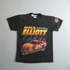 Vintage 90s Nascar T-Shirt Bill Elliott McDonalds Ford Race Car Racing 