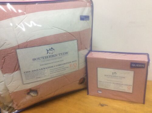 BRAND NEW SOUTHERN TIDE BREAKWATER 7PC FULL/QUEEN COMFORTER SET VINTAGE RED - Picture 3 of 6