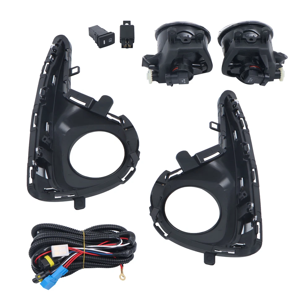 For 2018 2019 2020 Toyota Yaris Hatchback Pair Fog Light Lamp w/Bezel Clear Lens - Image 3 of 4