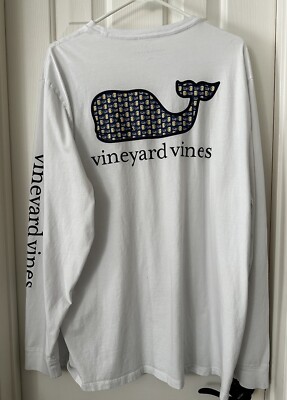 Vineyard Vines Beer Goggles T Shirt Mens 2XL White Crew Neck Long Sleeve L Tee