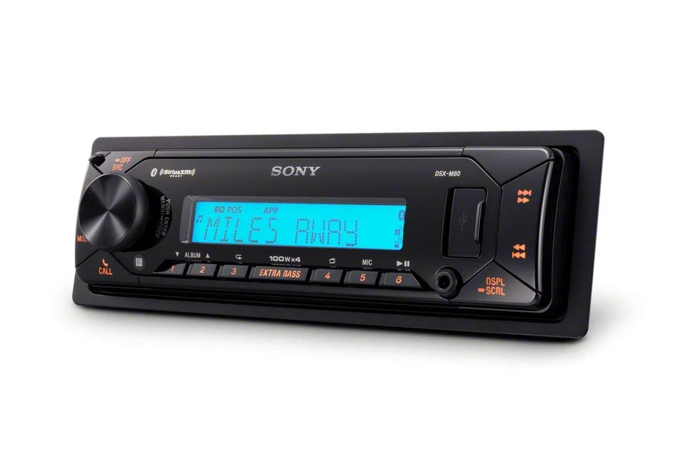 Sony DSX-M80 Alta Potencia 45W X 4 Rms AM FM Estéreo Marino | Bluetooth | Sat Rdy Foto 3 de 4