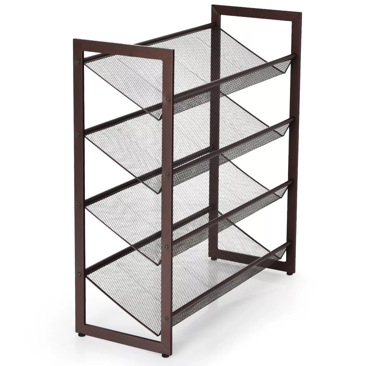 Costway 4-Tier Shoe Rack Adjustable to Flat Slant Shoe Organizer Holder  Stand