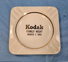 Vintage Kodak Family Night 1968 Ceramic Ashtray.