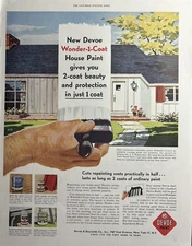 1953 Devoe & Reynolds Co NY House Paint Beauty Protection 1 Coat VTG Print Ad