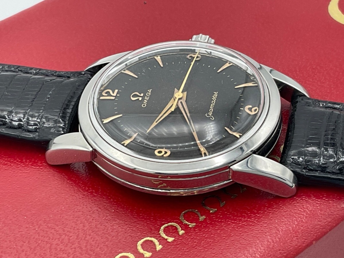 OMEGA Seamaster Automatic 手巻き時計 Rare 1950's Omega Seamaster Black Dial Watch ref. 2759/2761