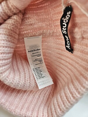Acne Studios Beanie Hat 55cm Faded Pink Melange 100% Wool  display picture 1