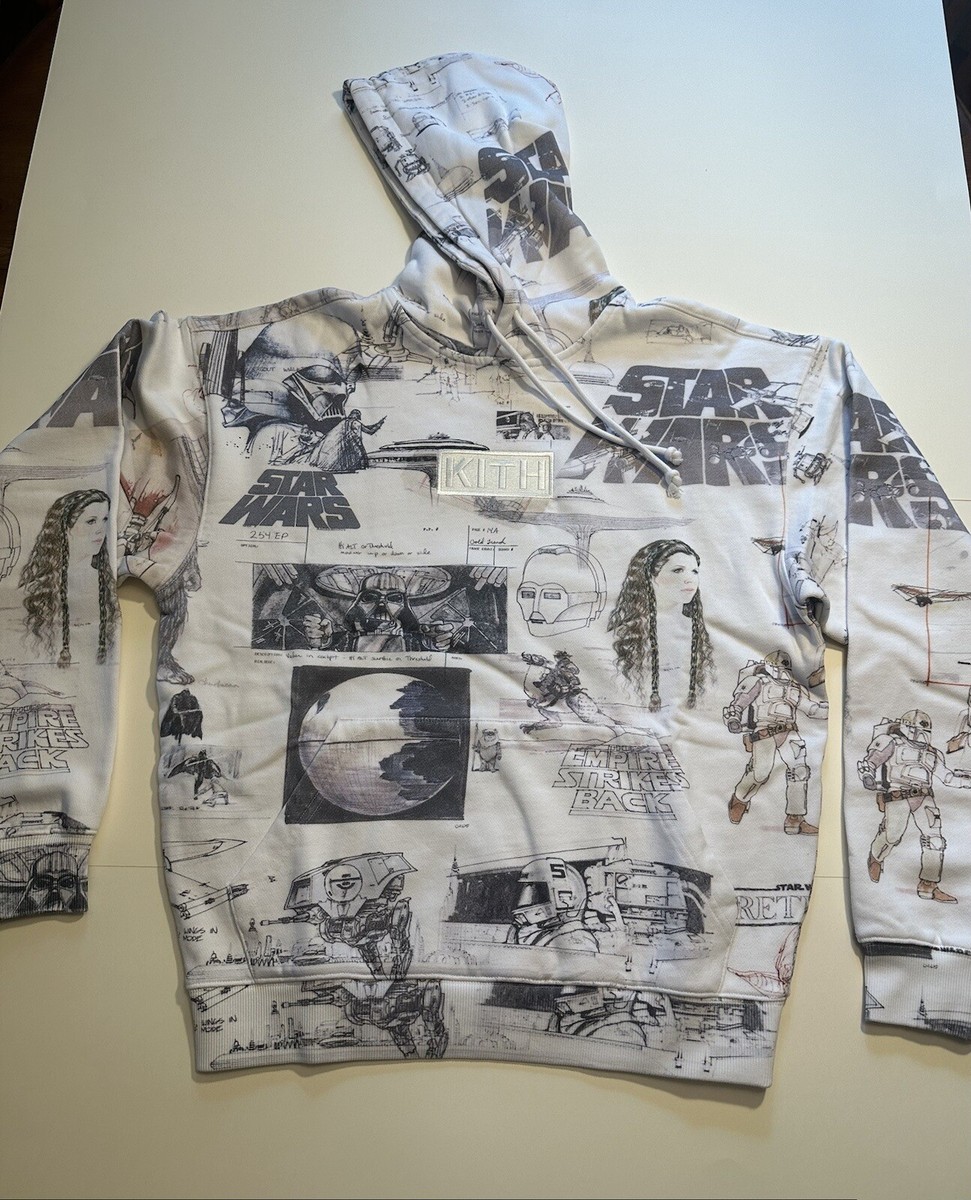 Kith x Star Wars SKETCHES HOODIE WHITE Size XS Crewneck Kith x Star Wars SKETCHES HOODIE WHITE Size XS Crewneck