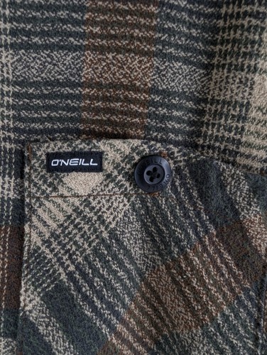 O’Neill Sherpa Lined Flannel Jacket XL Brown Plaid Fleece Shirt Shacket Heavywei - Picture 3 of 9