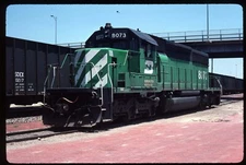 Original Rail Slide - BN Burlington Northern 8073 Amarillo TX 7-5-1989