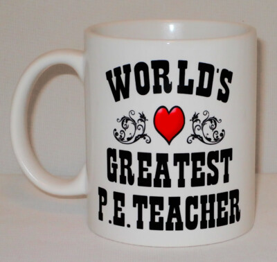 Worlds Greatest PE Teacher Mug Can Personalise Great Sport Education P.E Gift