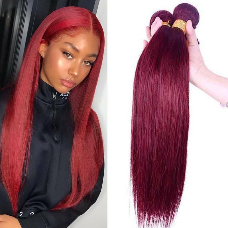 Long Hair Extensions in Red