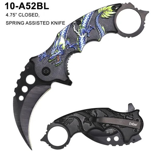 (WHOLESALE LOT x 12) ElitEdge Dragon Karambit Assisted Pocket Knife - A52 - Picture 2 of 4