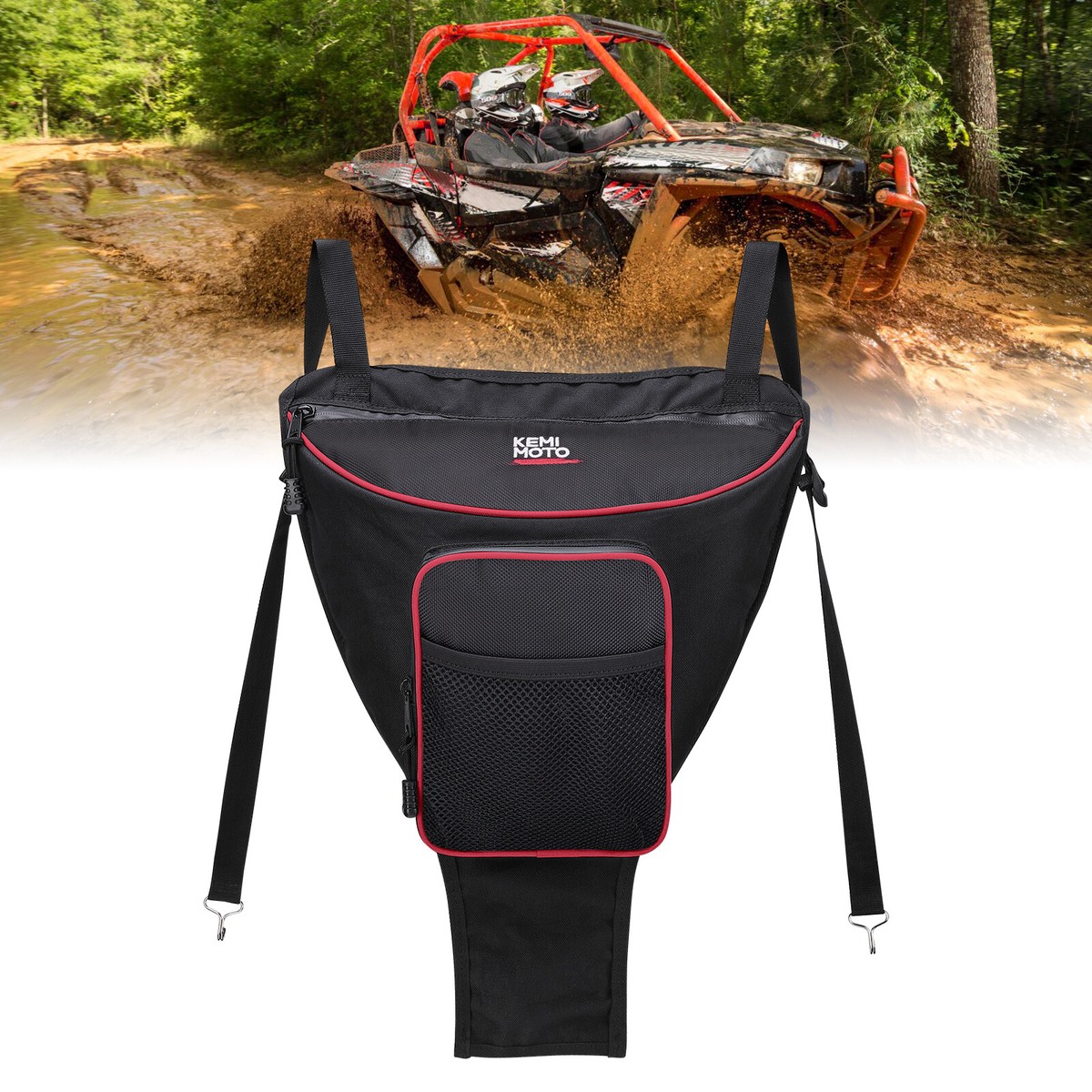 UTV Center Storage Bag UTV Cab Pack Center Seat Bag Compatible Rzr Xp 1000 Turbo S 900 570 800 Storage Accessories 1680d High Density Multiple Pocket