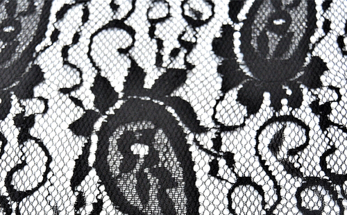 Nero Pizzo Paisley Design Lusso Qualità Made IN Italy Per Massimo Mara C75 - Picture 5 of 12