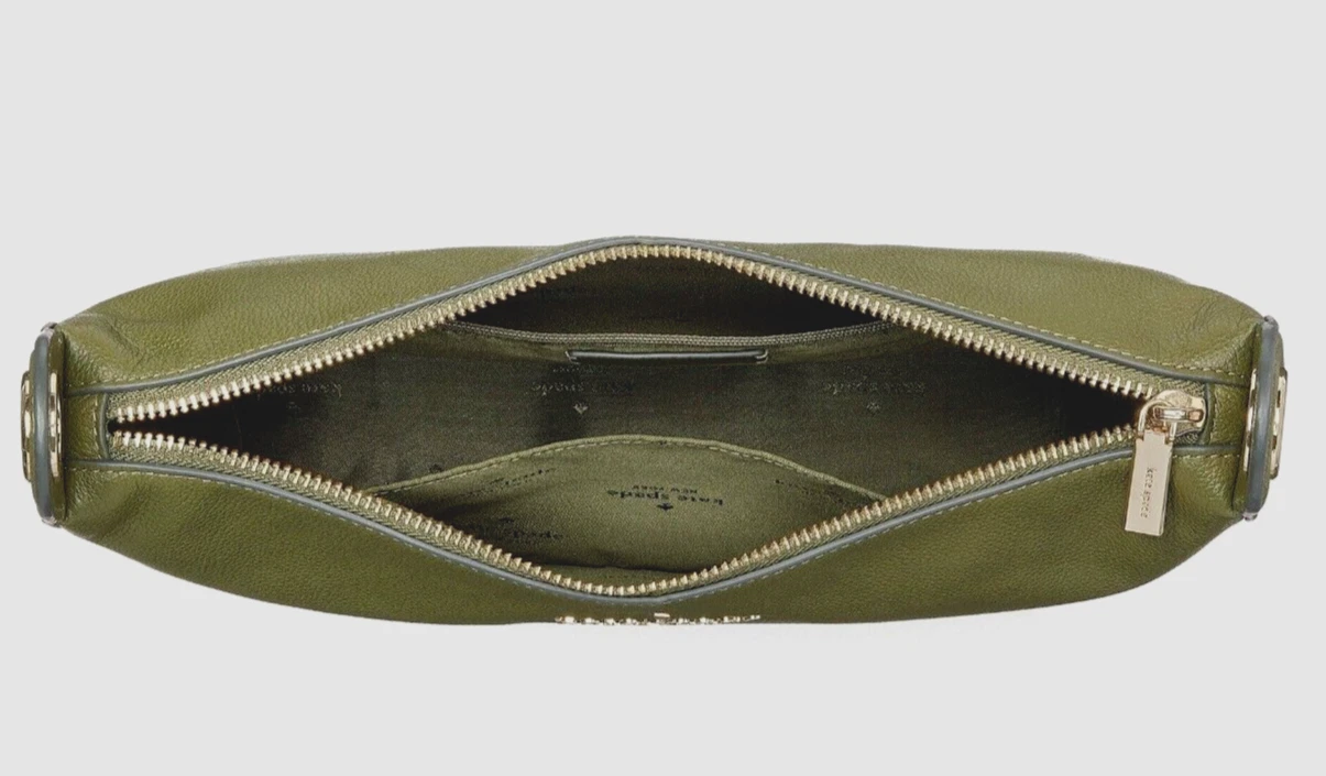 Nuova Kate Spade Rosie grande tracolla pelle ciottolata verde incantato