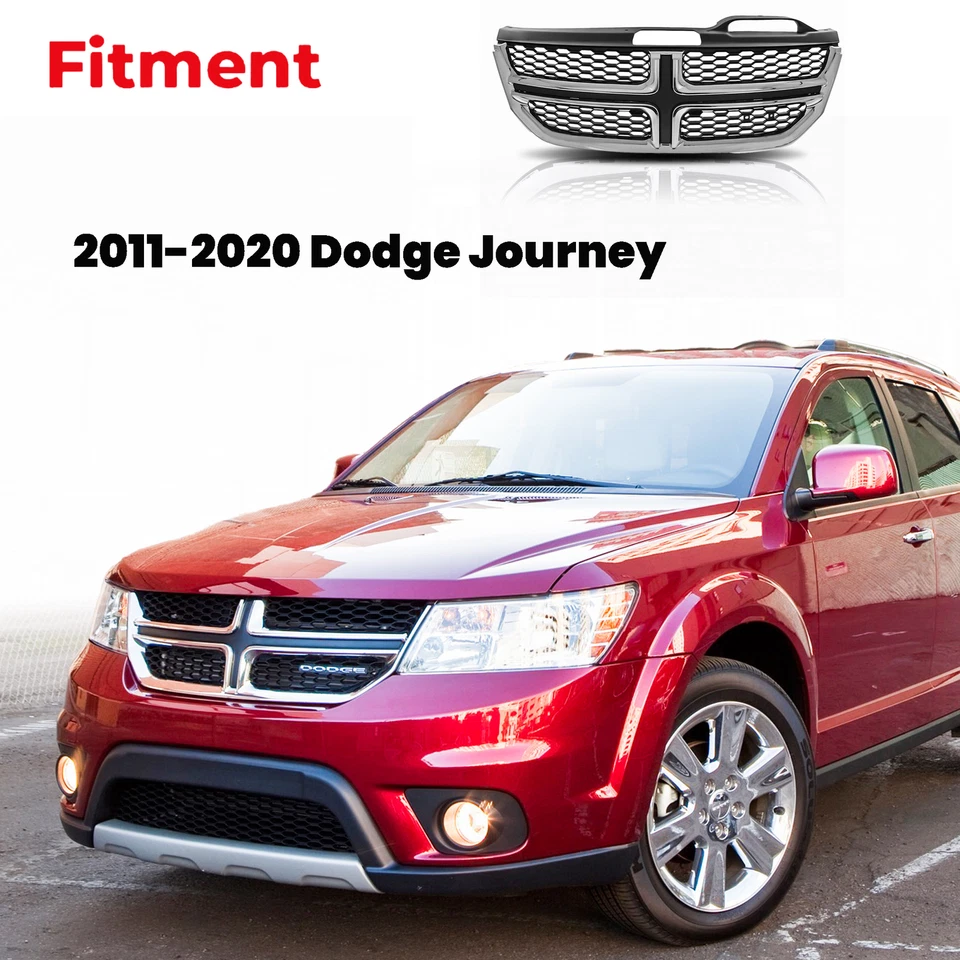 Fit For Dodge Journey 2011-2020 Front Upper Bumper Black Grille - Image 2 of 4