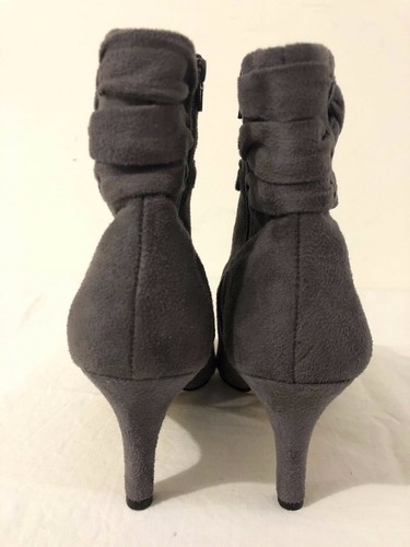 Liz Claiborne 'Ronaldo' Side-Zip Ankle Boots Booties Gray Fabric Size 8.5M - Picture 6 of 12