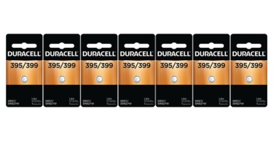 7 x 395/399 Duracell Silver Oxide Batteries (395, 399, AG7, SR57, SR927W, W)