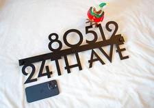 House Cut Number Sign Personalized Laser Cut Address Modern Wall Plaque Signage