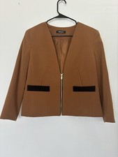 Nine West camel zip up blazer size 8