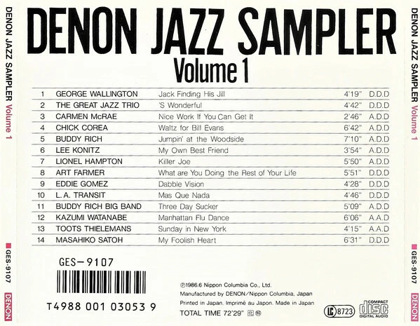 DENON Jazz Sampler Volume 1 - legendäre audiophile Referenz CD - - Bild 2 von 3