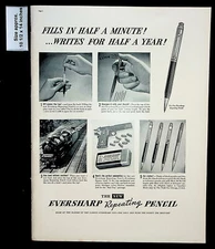 1937 Eversharp Repeating Pencil Pen Gift Set Train Writes Vintage Print Ad 31846