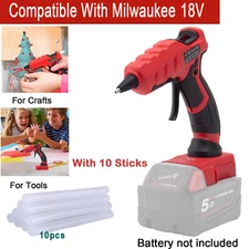 Cordless Hot Melt Glue Gun For Crafts & DIY Art For Milwaukee 18V Li-ion Battery