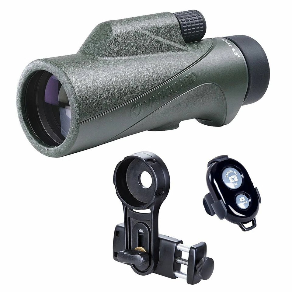 Monocular Vanguard VEO HD2 1042M 10x42 con adaptador digiscoping para teléfono inteligente