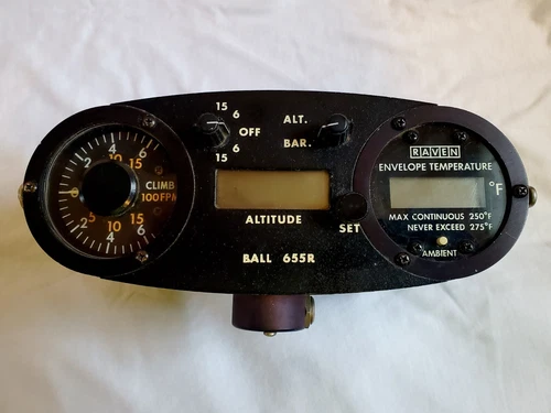 Ball 655R Variometer Hot Air Balloon Instruments - Altimeter, ROC, Temp