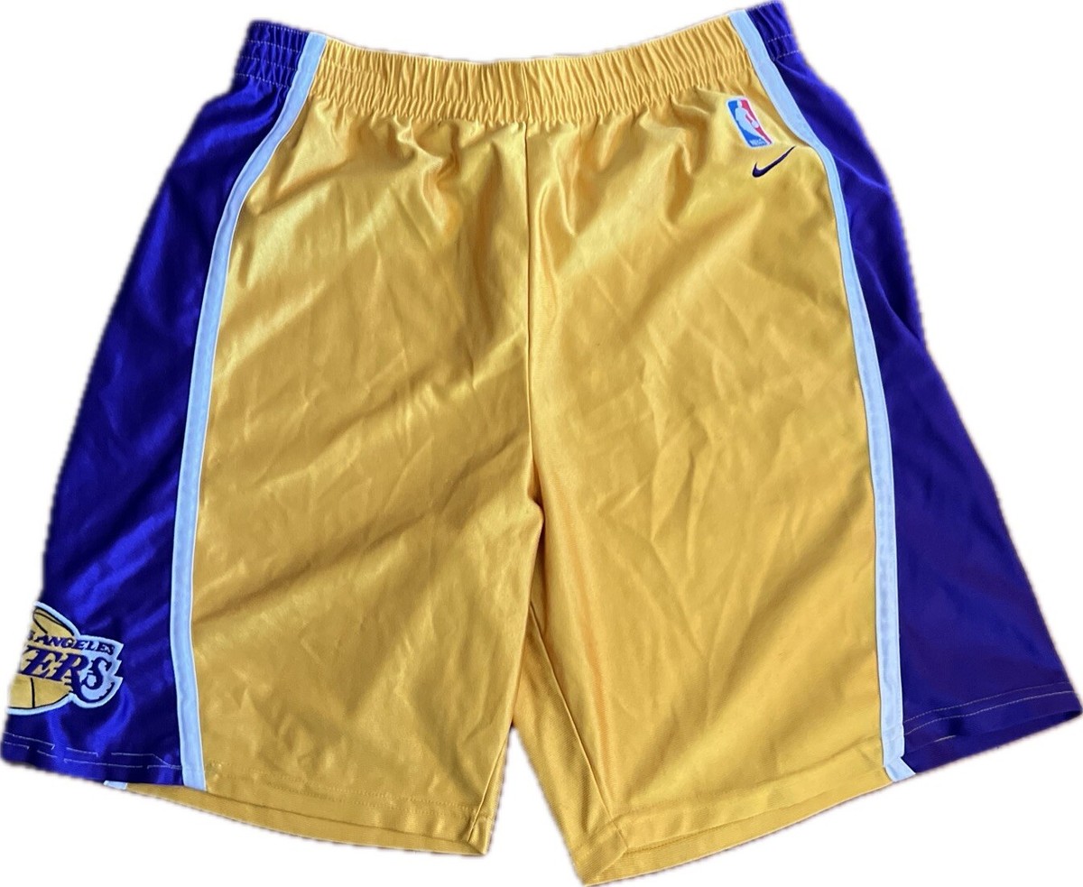 Vintage Los Angeles Lakers Shorts Men's M Yellow Nike Team Dazzle