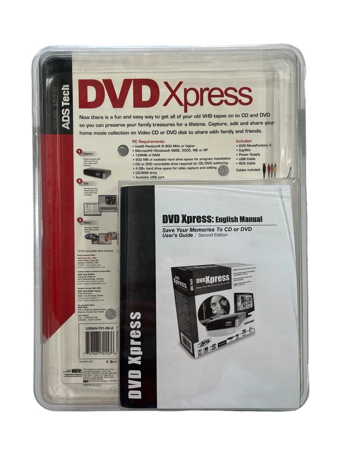 ADS Tech DVD Xpress Transfer Videotapes to CD / DVD USBAV-701-SK-E Save Memories - Image 2 of 3