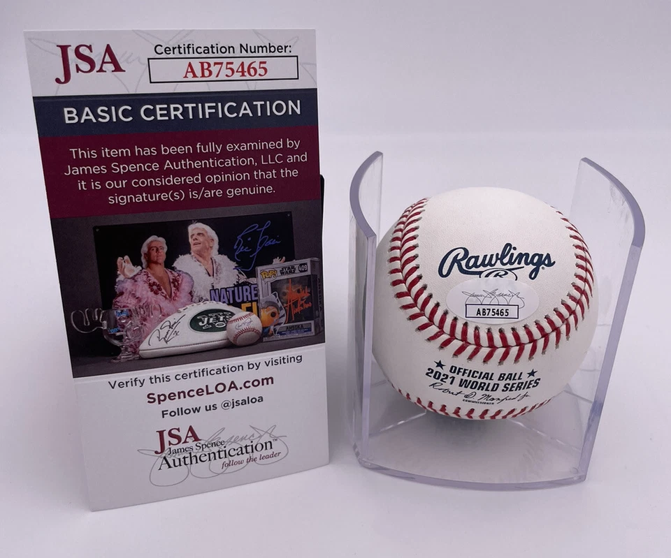 Sean Newcomb Signed 2021 World Series Baseball JSA COA Auto - Image 2 of 2